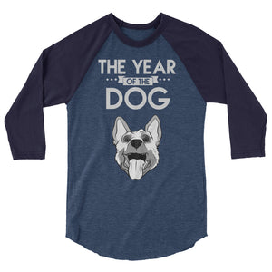 Year of the Dog 3/4 sleeve raglan shirt